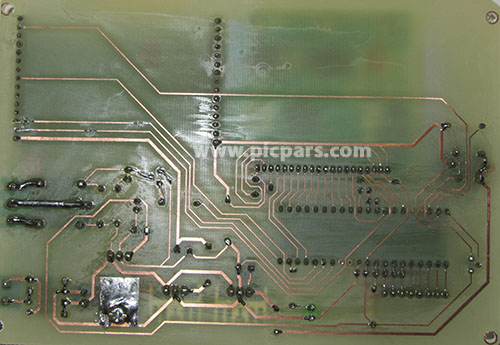 پروژه نشت یاب گاز و کنترل با SMS نمای PCB