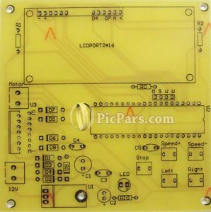 چاپ راهنمای PCB پروژه کنترل سرعت و جهت موتور DC